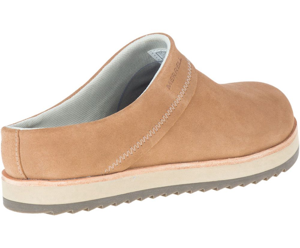Merrell Slip Ons Khaki - Juno Clog Suede - Womens 62AWEQIHC